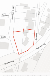 Grundstückszuschnitt (schematische Darstellung)