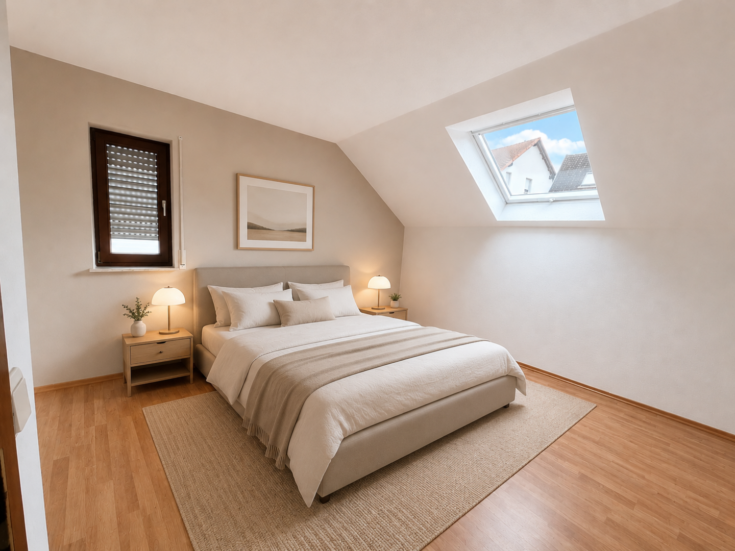 Wohnliche Schlafzimmer-Visualisierung