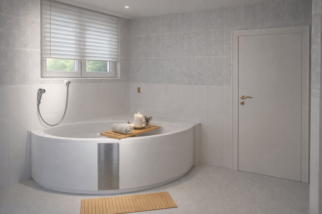 Bad mit Eckbadewanne